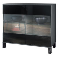 KOMMODE Bari Schwarz Hochglanz - Schwarz Hochglanz, Holzwerkstoff (92.5/84.5/35cm) - Vladon