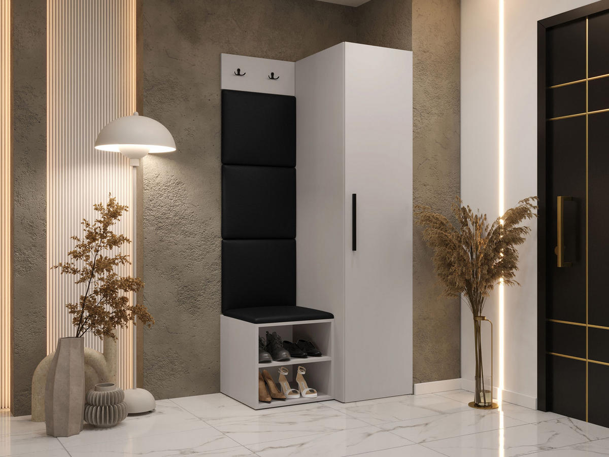 GARDEROBEN-SET Medi III - Kaschmir/Schwarz, Holzwerkstoff/Kunststoff (40/191/50cm) - MIRJAN24