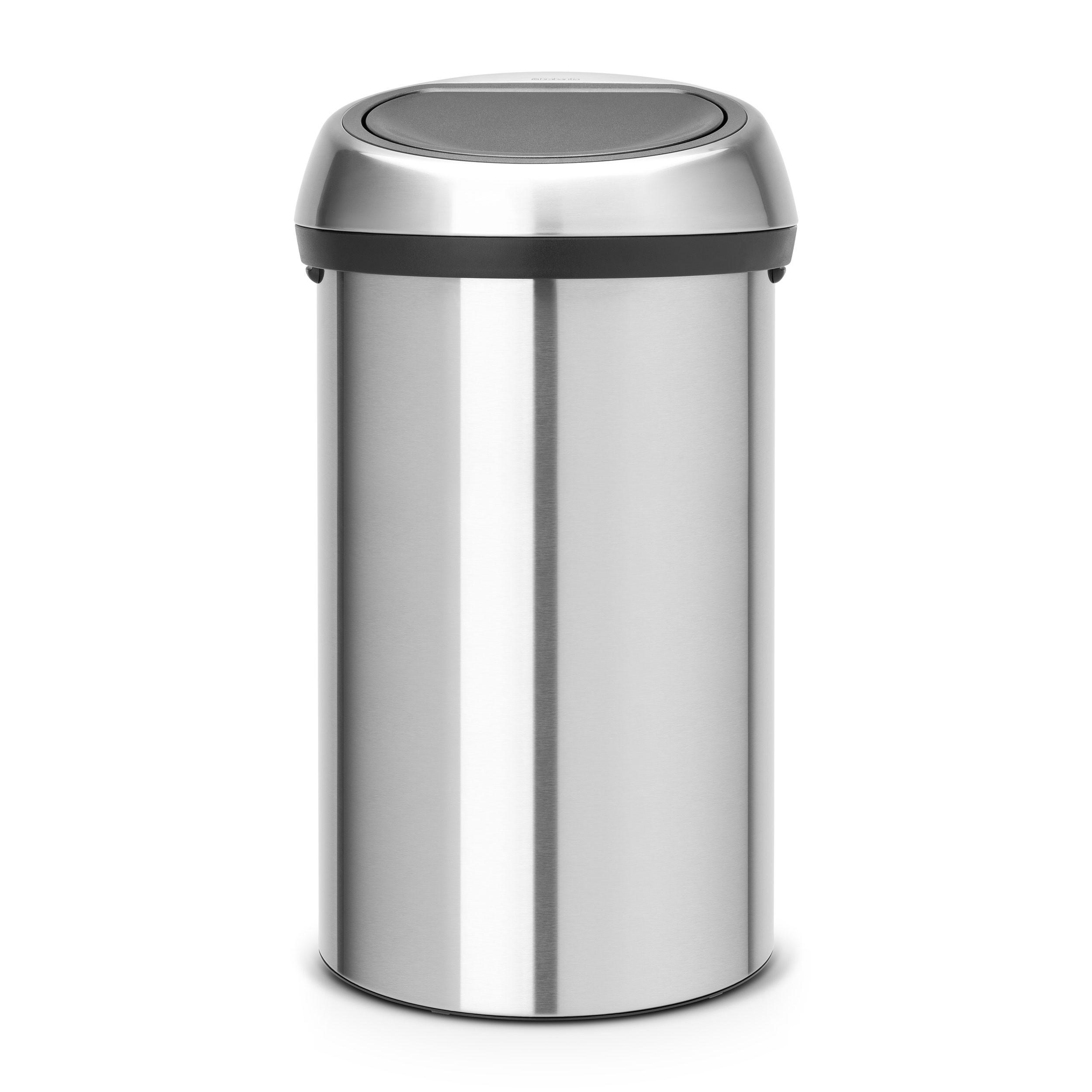 ABFALLEIMER Touch Bin, Stahl, Matt Steel 60 L - Silberfarben, Metall (41.5/73/41cm) - Brabantia