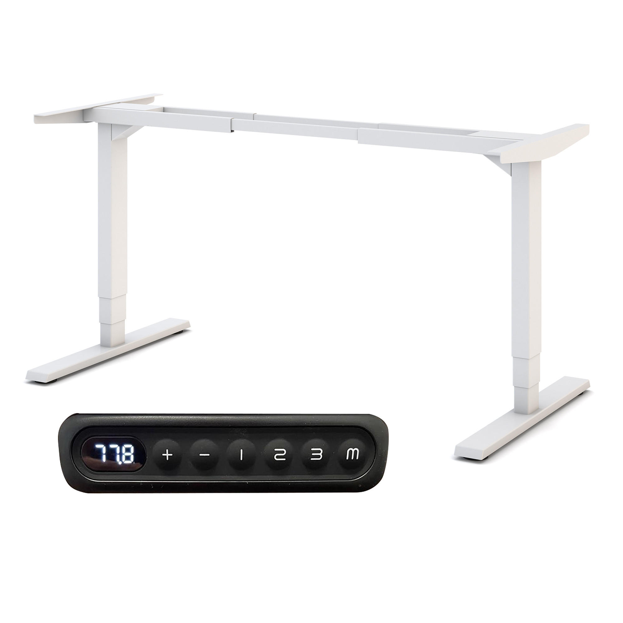 SCHREIBTISCHGESTELL Elektrisch höhenverstellbares Schreibtischgestell /62-127cm Signalweiß - Weiß, Metall (117/25/23cm) - ASSMANN