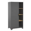 SCHRANK mit 1 Tür und 3 offenen Regalen L88.5cm - Leaf - Anthrazit, Holzwerkstoff (52/179.5/88.5cm) - Calicosy