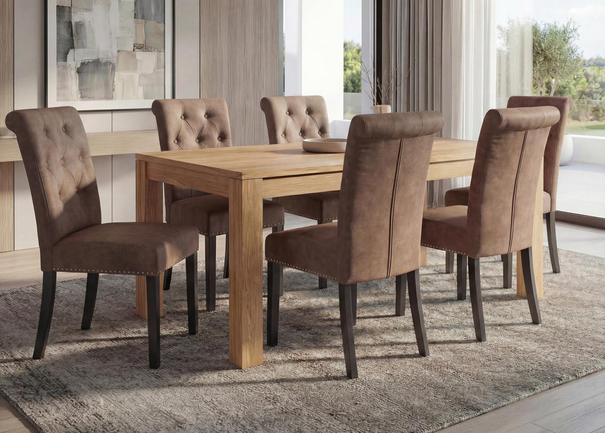 ESSZIMMERSTUHL FIELD 2 Dunkelbraun 6er-Set - Dunkelbraun, Textil (47/98/62cm) - MCW