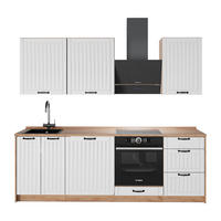KUCHYNKA Fame-Line, Biely vidiecky dom/Dub Goldkraft, 230 cm, AP Oak - biela/dub medový, kompozitné drevo (230/82/60cm) - Vicco