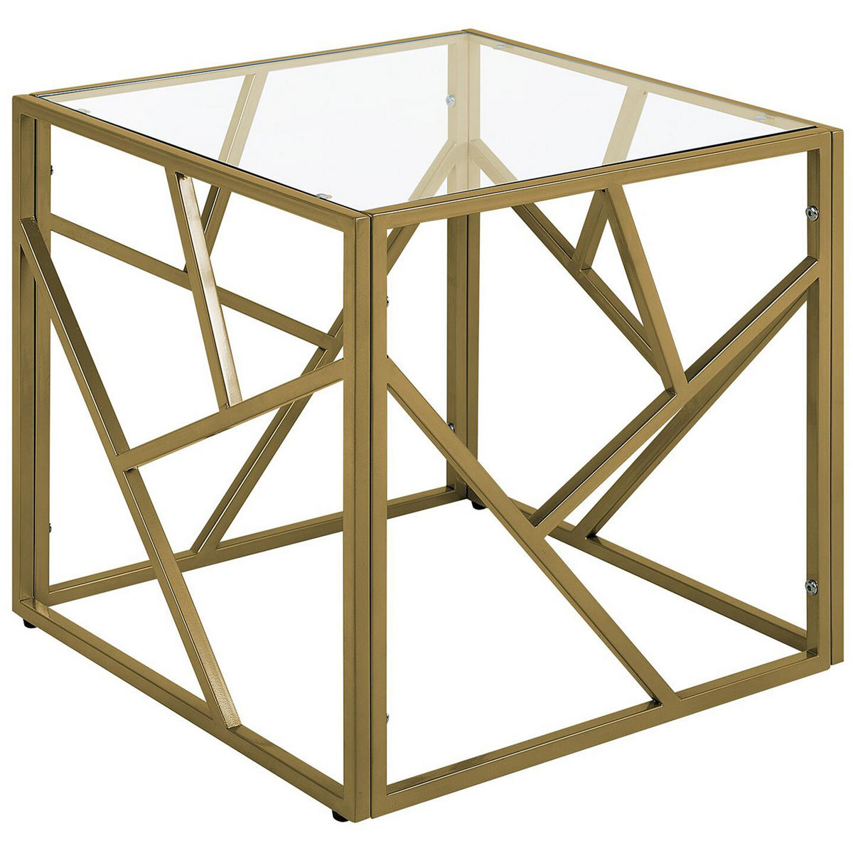 BEISTELLTISCH Glas gold quadratisch 50/50 cm Orland - Goldfarben, Glas (50/50/50cm) - Beliani