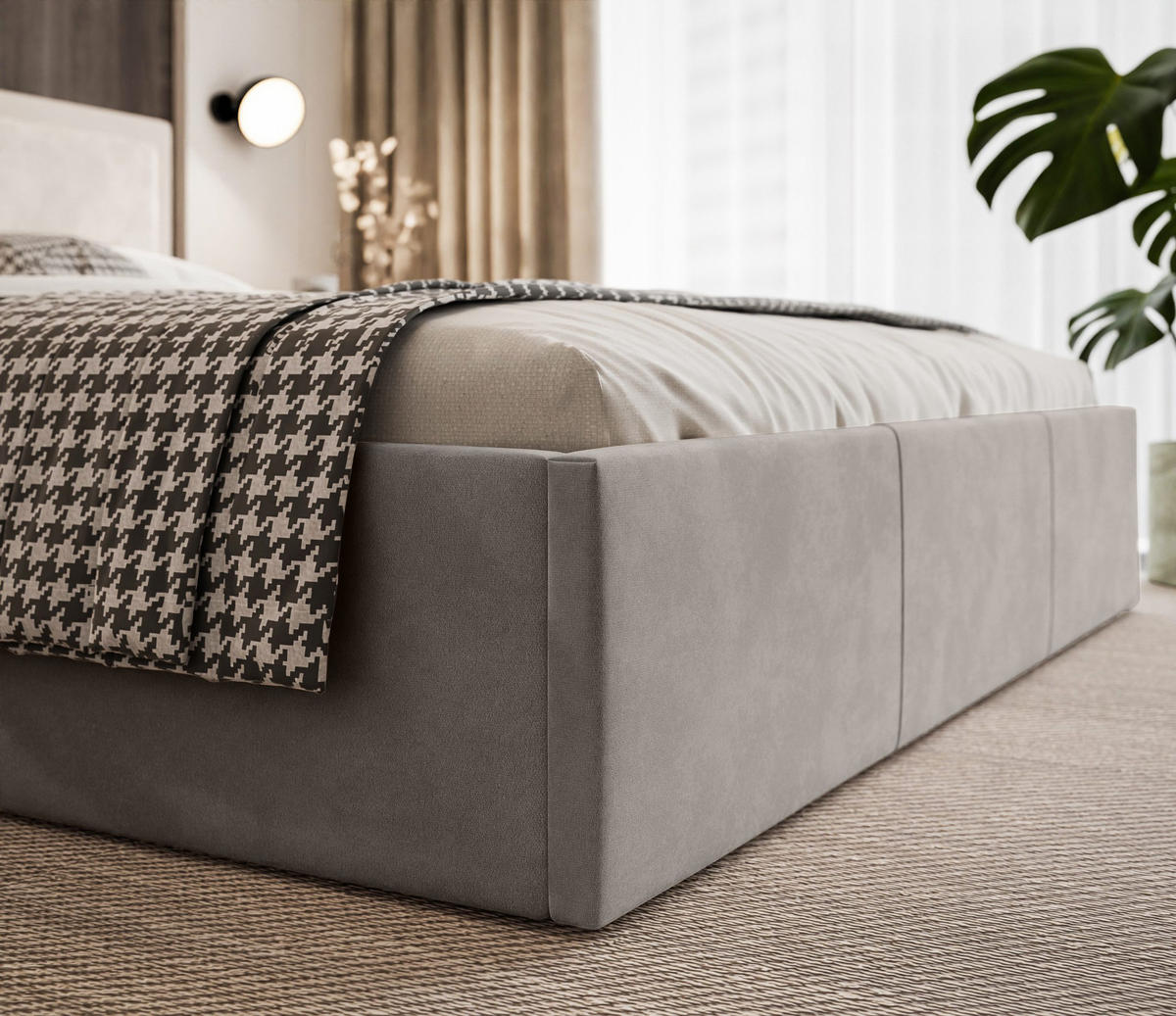 POLSTERBETT aus Polyester Osterne II 180x200 cm, Hellgrau - Hellgrau, Textil (180/200cm) - Fedve
