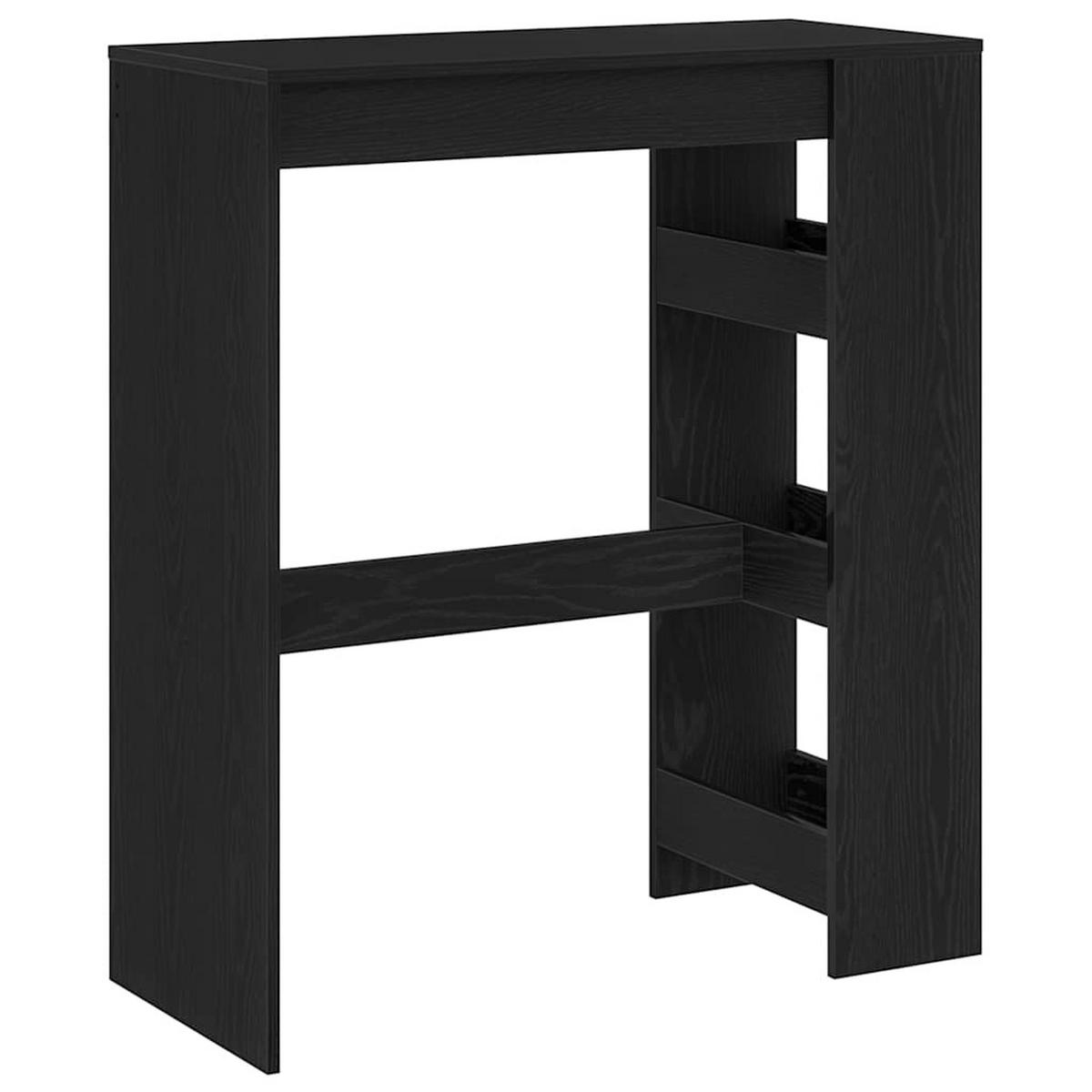 BARTISCH Mit Regal Schwarz Eichen-Optik 90/40/103,5 Cm - Schwarz, Holzwerkstoff (90/40/103.5cm) - vidaXL