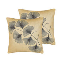 DEKOKISSEN 2er-Set Beige 45/45 cm Wakad - Beige, Textil (45/45cm) - Beliani
