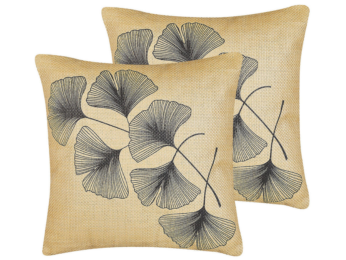 DEKOKISSEN 2er-Set Beige 45/45 cm Wakad - Beige, Textil (45/45cm) - Beliani