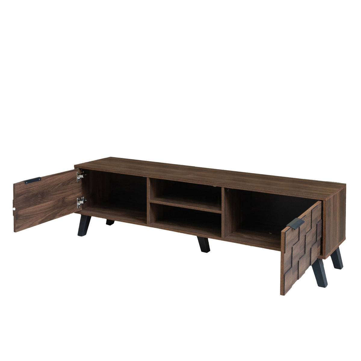 TV-ELEMENT mit 2 Türen und 2 offenen Fächern 160,5 x 35,5 x 45 cm Wood - Dunkelbraun, Holzwerkstoff (35.5/45/160.5cm) - Beauniv