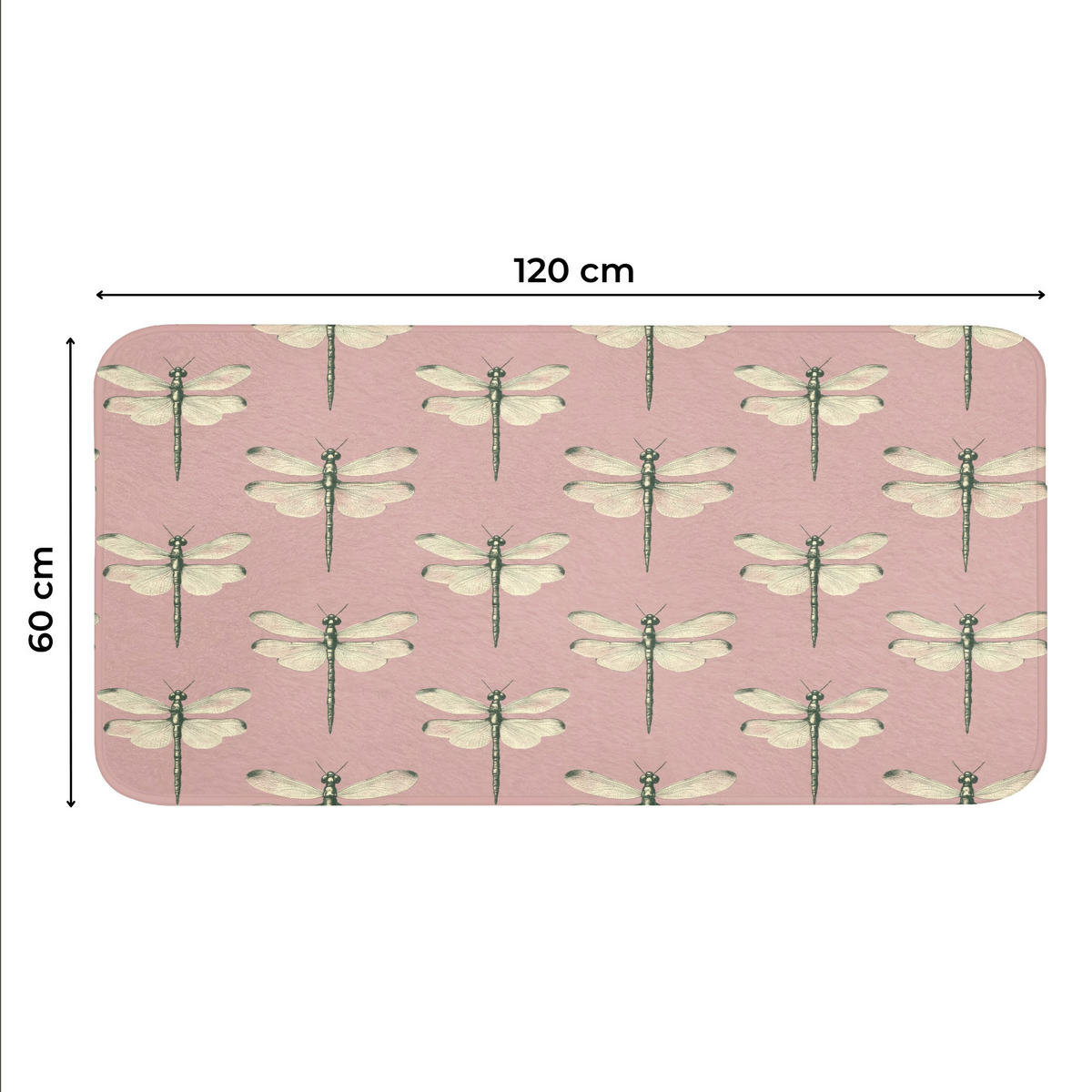 WC-VORLEGER Lillibells - Muster - Rosa WC Teppich 120x60 cm - Rosa, Kunststoff/Textil (120/1cm) - OnlyWow