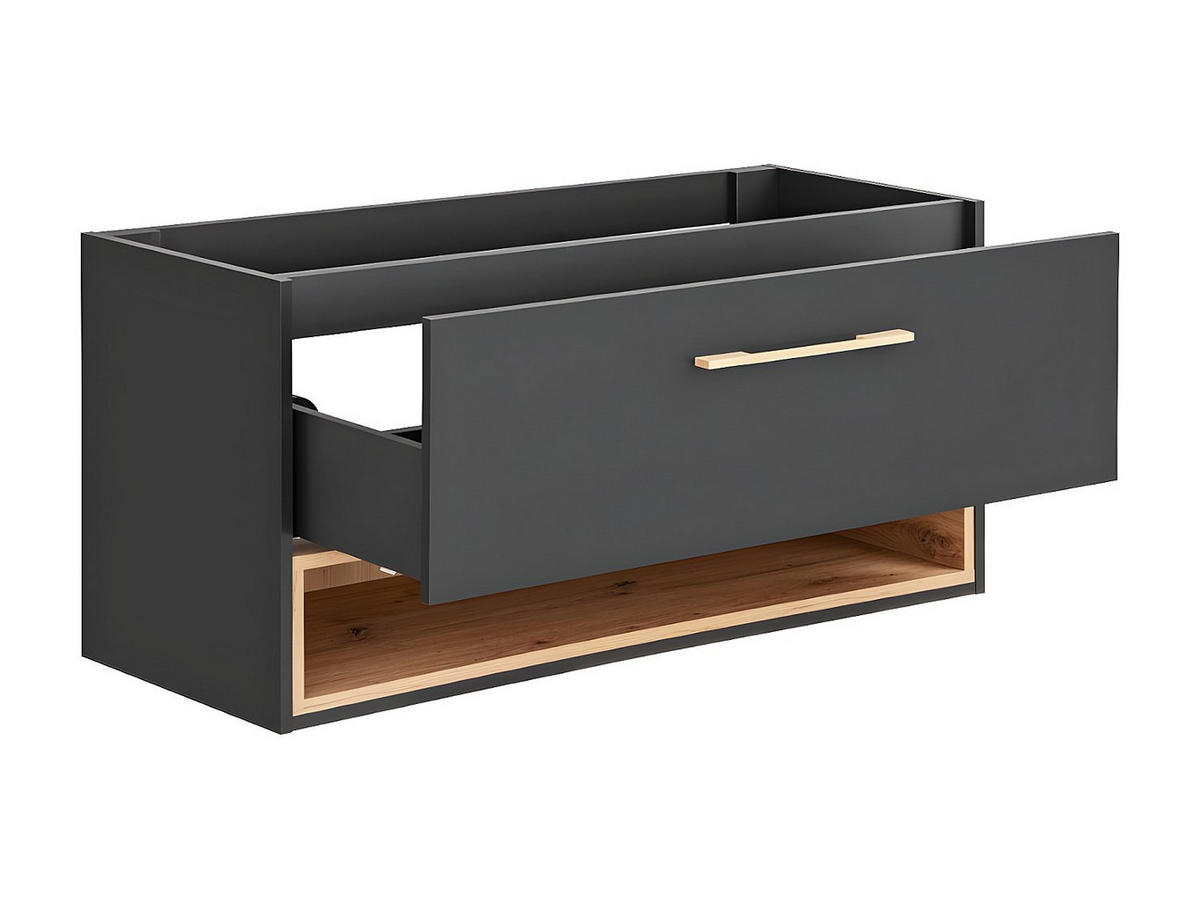 WASCHBECKENUNTERSCHRANK - 120 cm x 46 cm - holz - anthrazitgrau Yangra - Anthrazit, Holz (120/57/46cm) - Vente-Unique