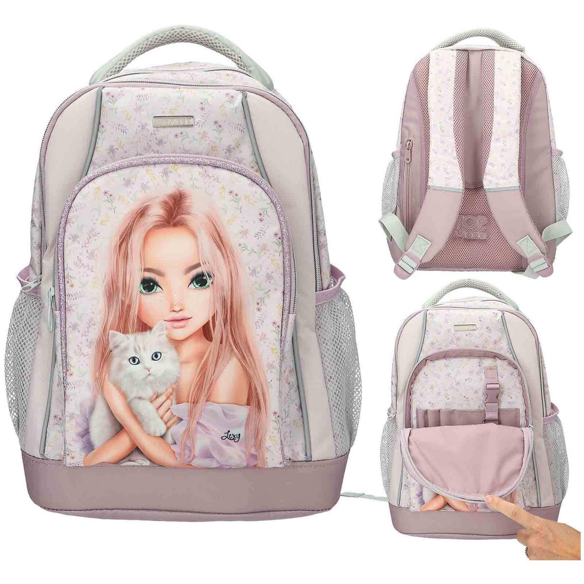SCHULRUCKSACK BLOOMING KITTY TOPModel flieder 19 x 30 x 40 cm - Flieder, Textil (30/19cm) - Depesche Germany