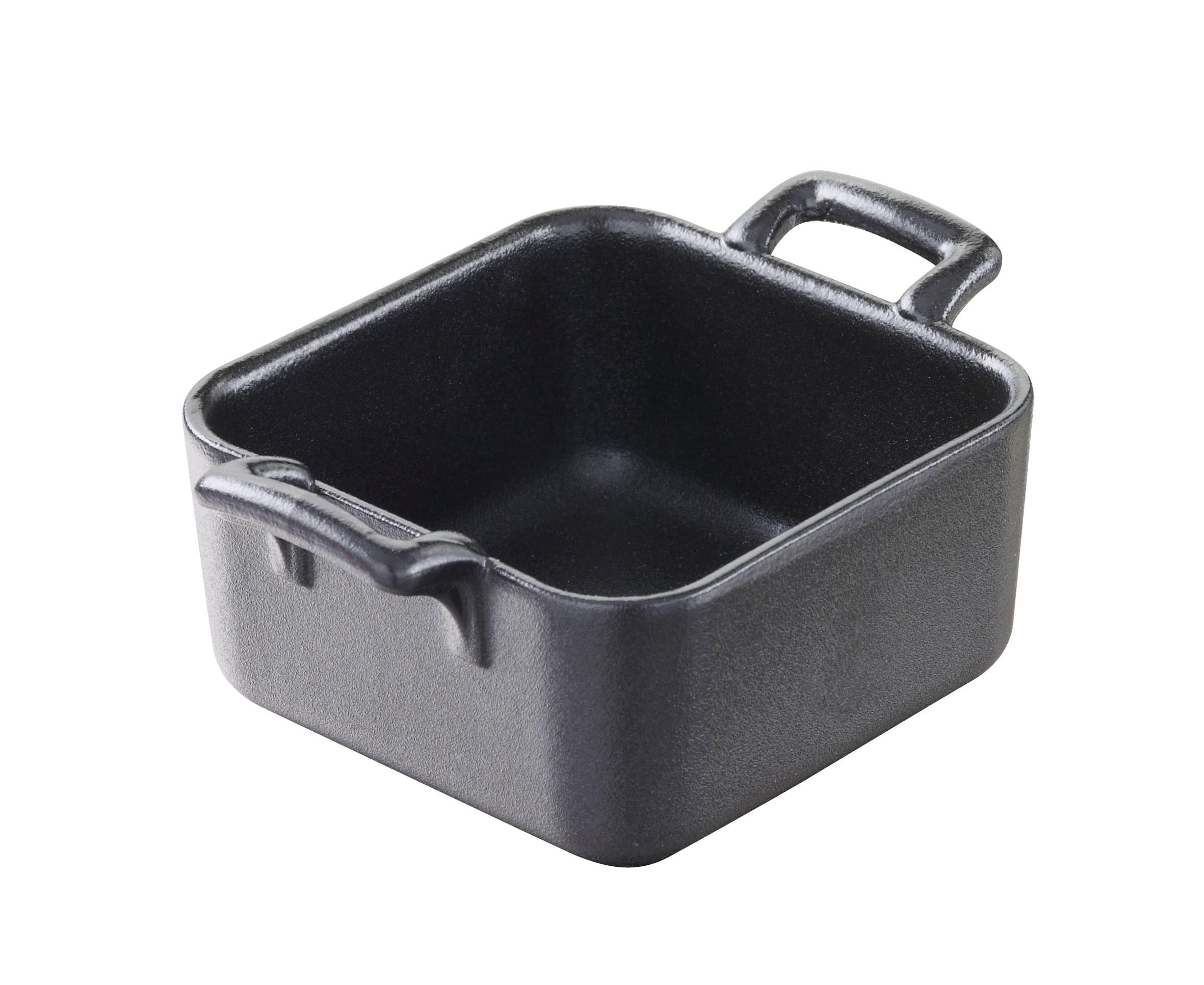 SCHÄLCHEN 8 cl QUADRATISCH Gusseisenoptik - Schwarz, Keramik (7/7/3.5cm) - Revol Porcelaine France