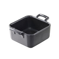 SCHÄLCHEN 8 cl QUADRATISCH Gusseisenoptik - Schwarz, Keramik (7/7/3.5cm) - Revol Porcelaine France