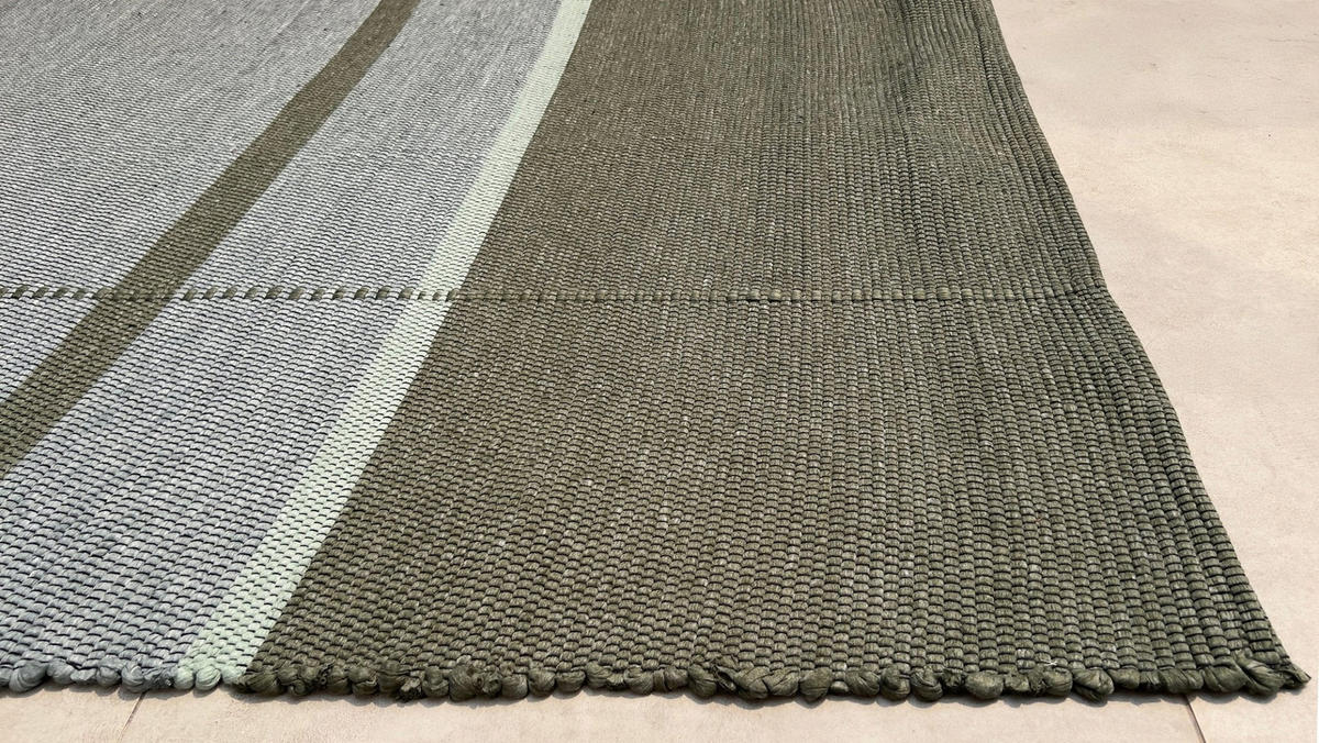 TEPPICH aus recycelten Fasern handgewebt grün - Grün, Naturmaterialien (140/200cm) - AFK Living