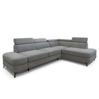 ECKSOFA AVISE MV R-S Grau Velours-Stoff mit Schlaffunktion - Grau, Holzwerkstoff/Textil (268/195cm) - MASSENO