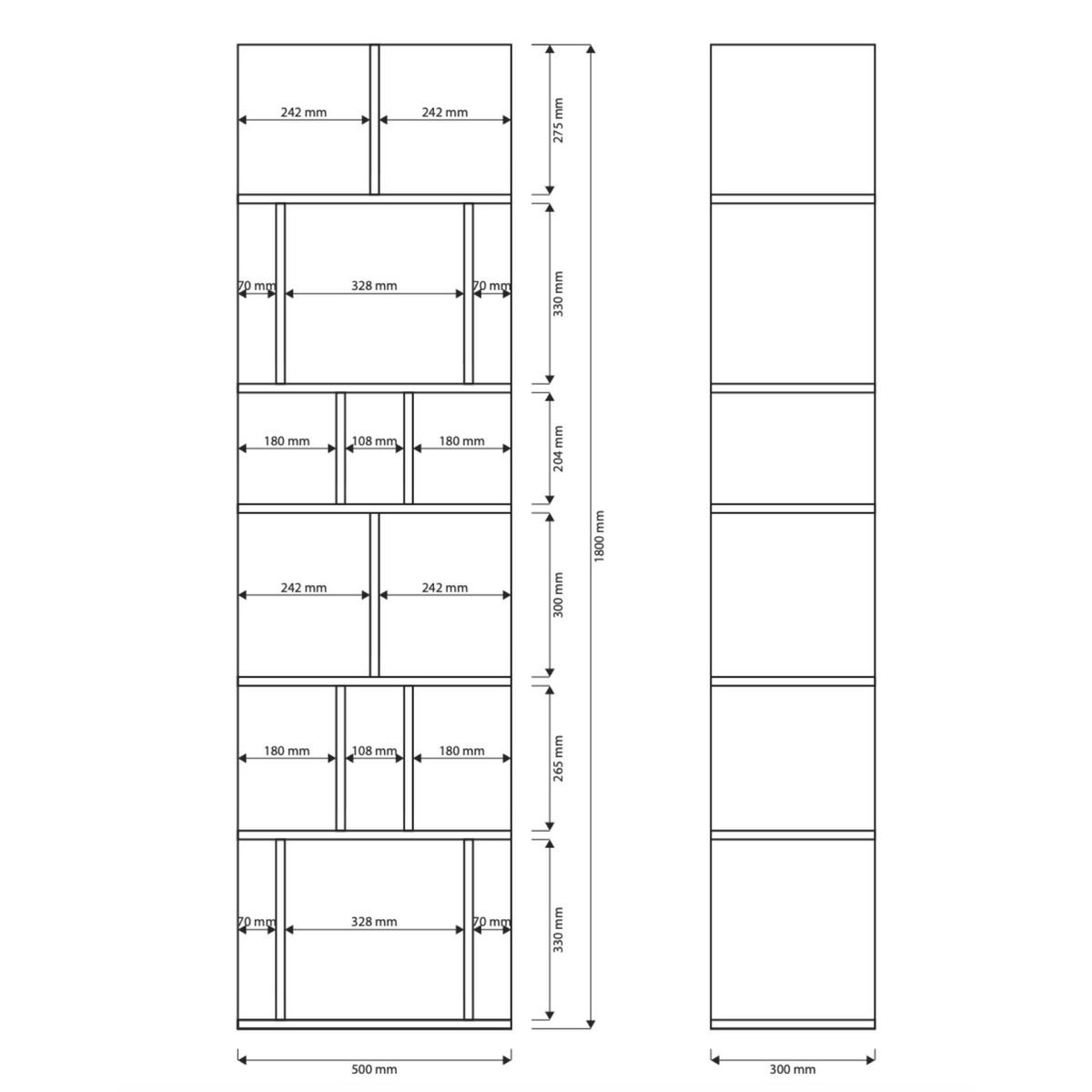 STANDREGAL Bemmi Weiß 180 × 50 cm - Weiß, Holzwerkstoff (50/180/30cm) - Selsey