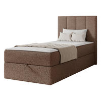 BOXBETT Rebos Single Boucle - H3 - Braun, Holz/Textil (90/200cm) - MIRJAN24