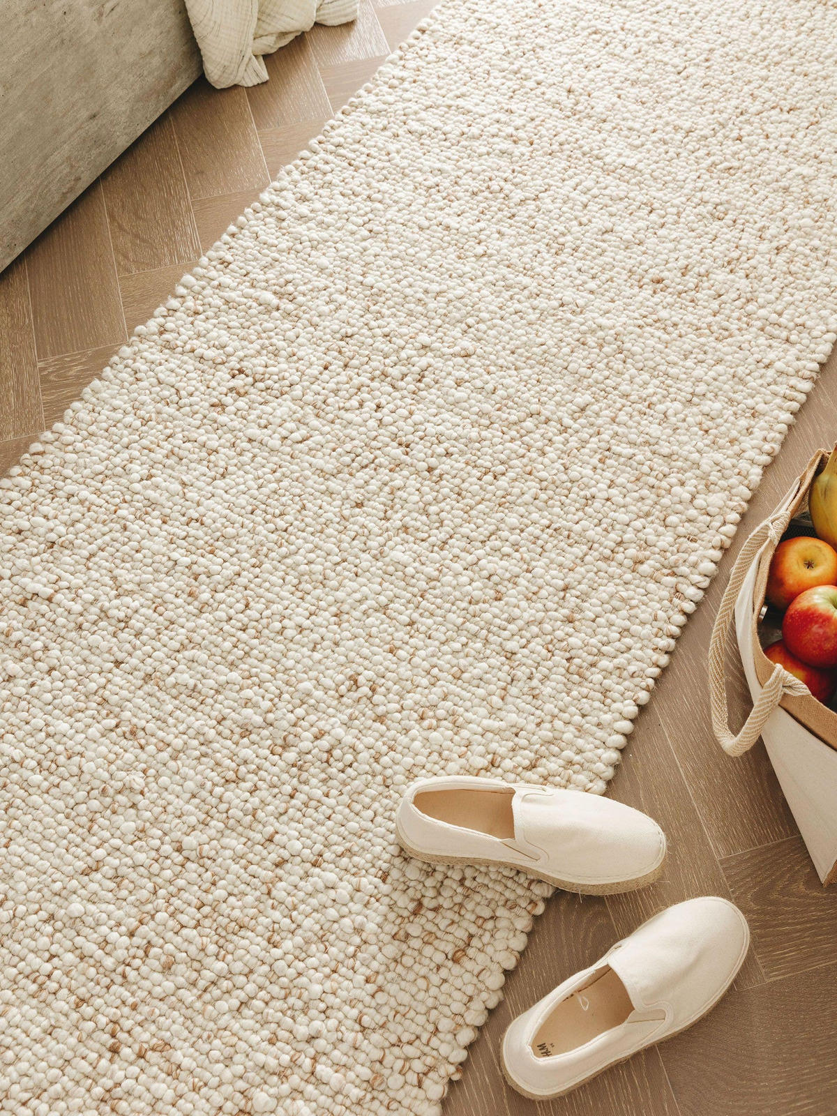 WOLLTEPPICH-LÄUFER Patch Braun 80x250 cm - Braun, Textil (80/250cm) - benuta Pure