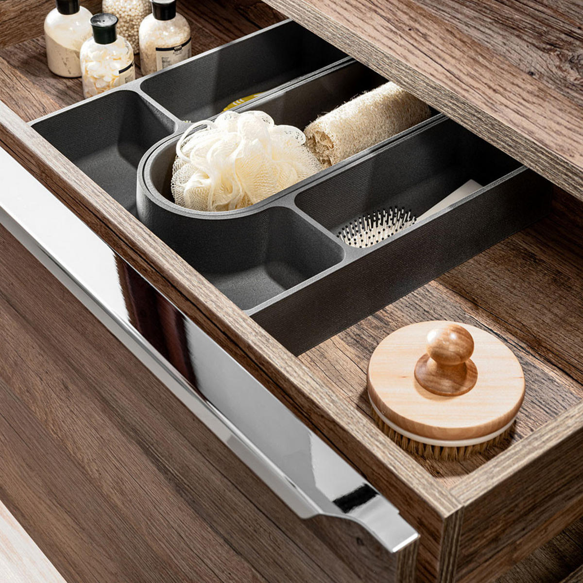 BADMÖBEL-SET 3-TLG. Puebla-56 - Braun, Holzwerkstoff (80/200/46cm) - Lomado