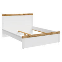 BETT Holten weiß / Eiche Wotan 149 / 200 / 100,5cm - Eichefarben/Weiß, Holz/Holzwerkstoff (140/200cm) - Feldmann-Wohnen