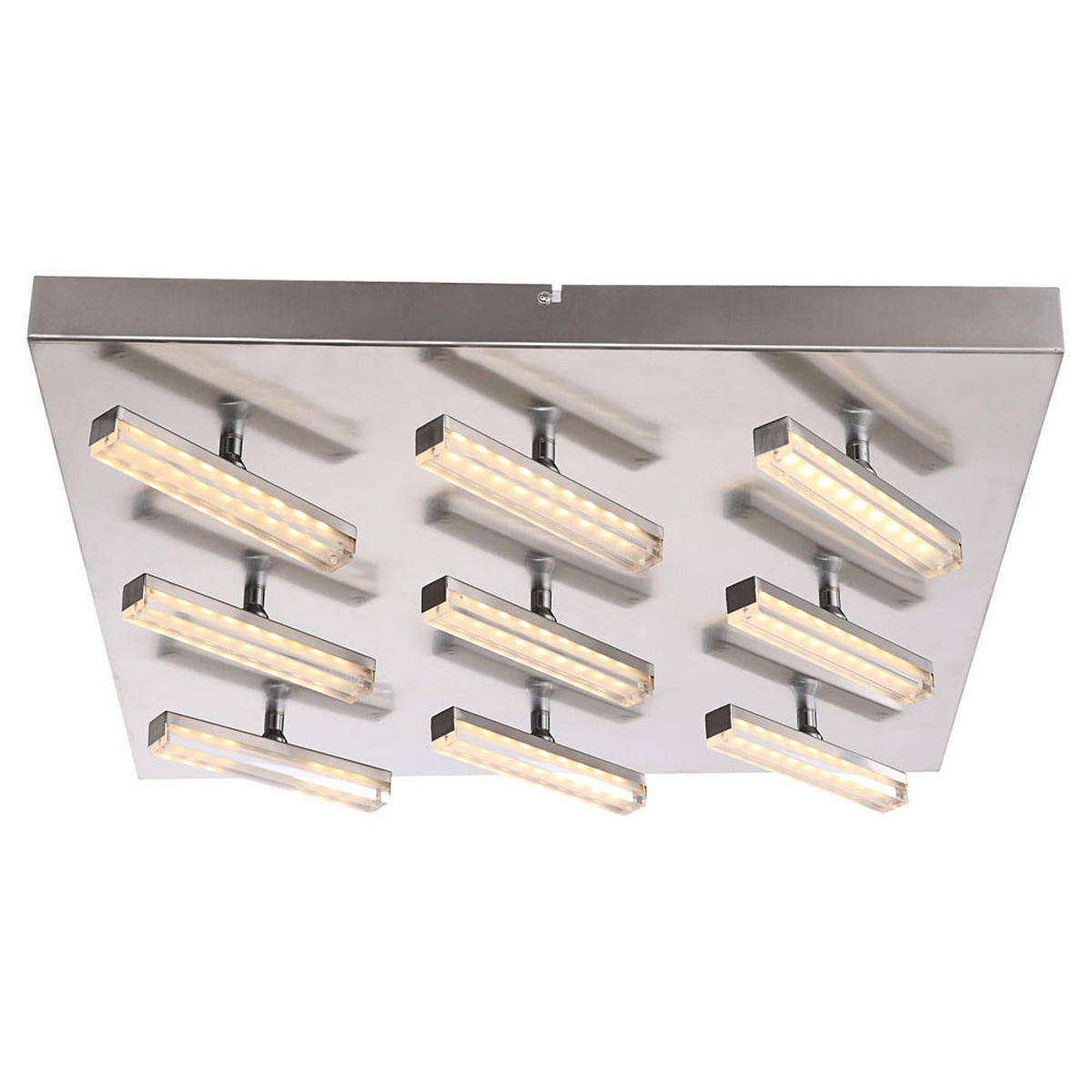 LED DECKENLEUCHTE Metall Silber 9 Flammig - Silberfarben, Metall (55/55/9cm) - Globo Lighting