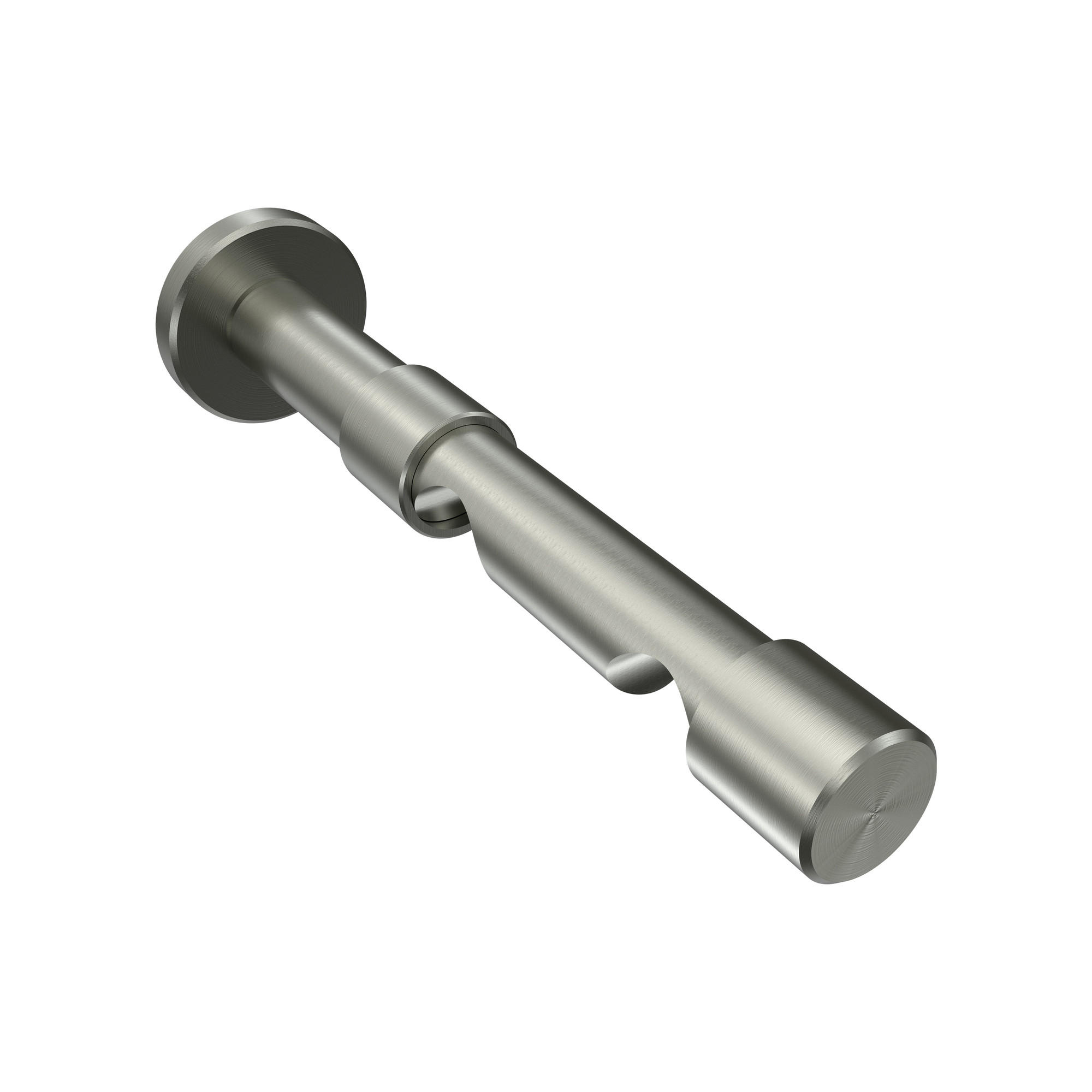 TRÄGER FÜR GARDINENSTANGEN 20 mm Ø, Prestige 2-läufig, Edelstahl-Optik - Edelstahlfarben, Metall (16.2/4/4cm) - INTERDECO