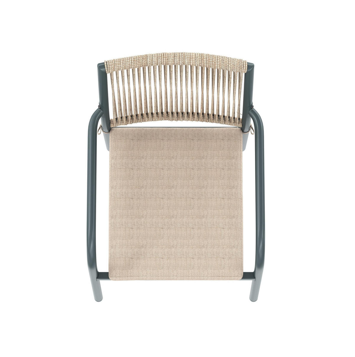 GARTENSETS aus Eisen, Polyester & Sicherheitsglas 110x110x74 cm in Beige - Beige, Metall - Modfu