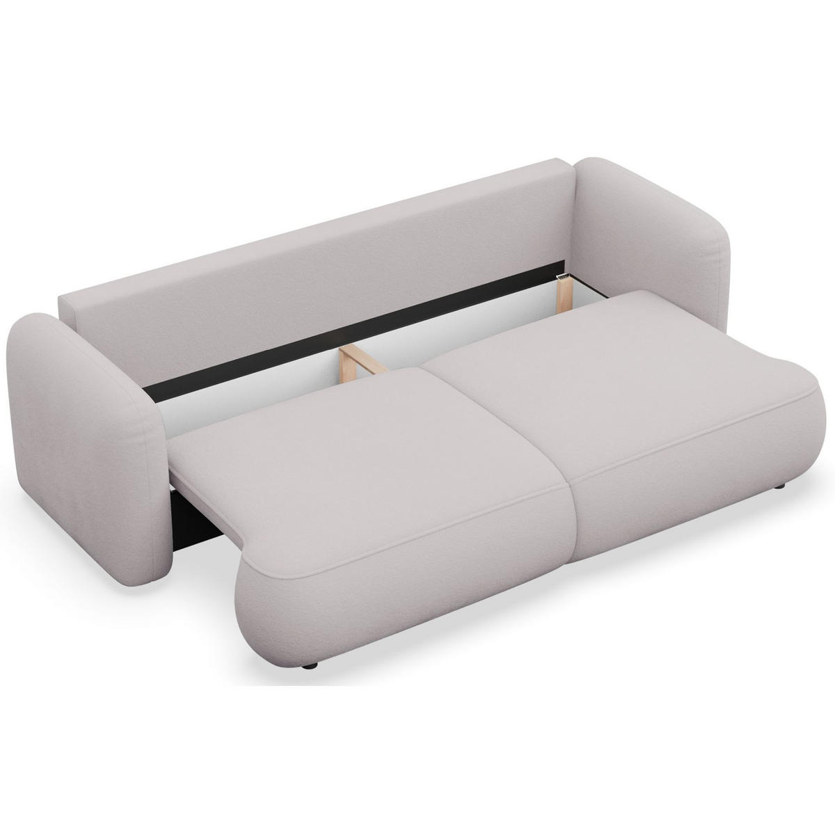 3-SITZER SCHLAFSOFA Tvoya Graubeige Chenille - Taupe/Schwarz, Kunststoff/Textil (253/82/110cm) - Selsey