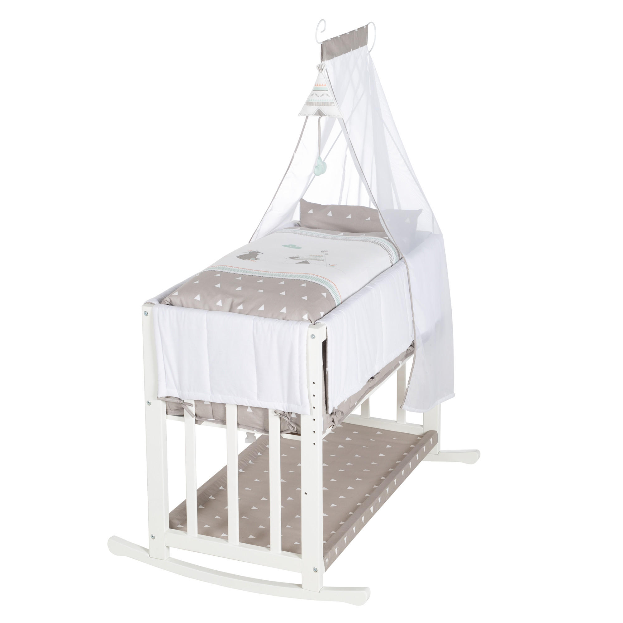 BEISTELLBETT Indibär 4in1 Set 90 x 45 cm - Weiß, Holzwerkstoff (45/90cm) - Roba