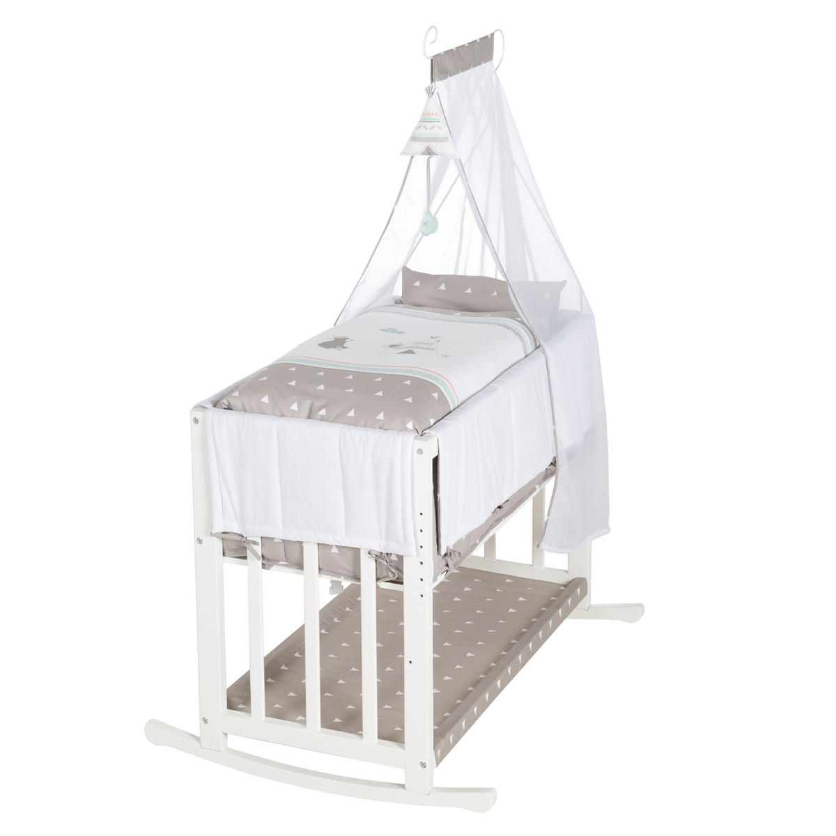 BEISTELLBETT Indibär 4in1 Set 90 x 45 cm - Weiß, Holzwerkstoff (45/90cm) - Roba