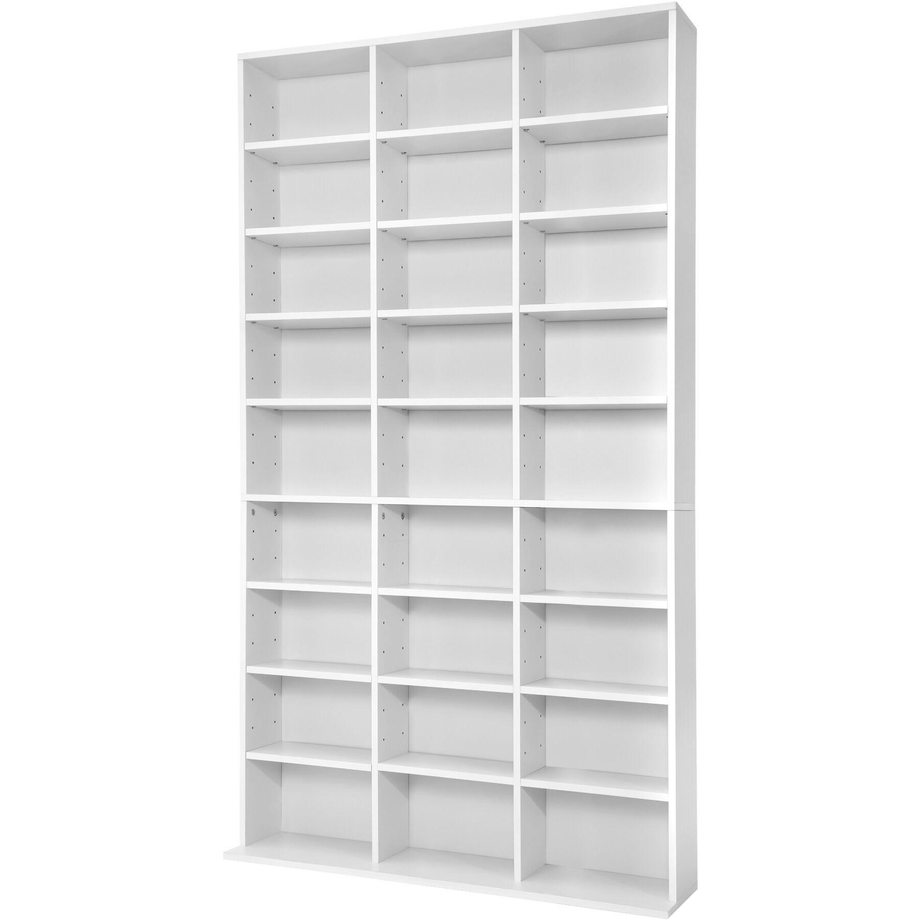 CD/DVD Regal Christel,180 x 102 x 23,5 cm,weiß - Weiß, Holz (23.5/180/102cm) - tectake