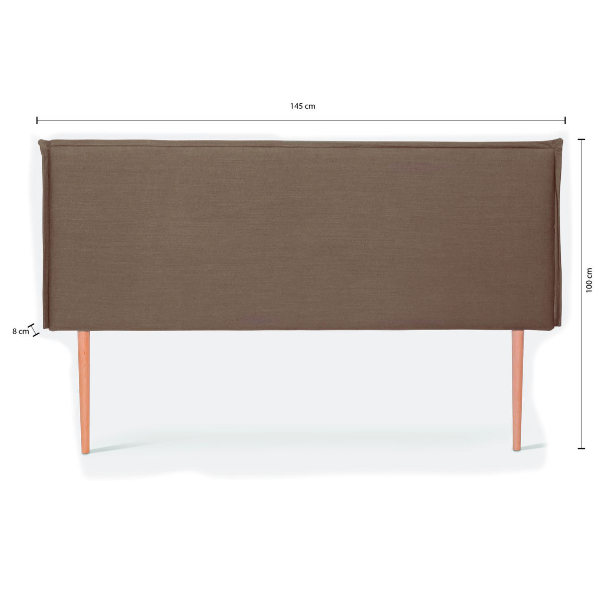 KOPFTEIL Gepolstertes aus 100% Leinenstoff Braun 145/100/8 cm EDMOND - Braun, Textil (145/100/8cm) - RNT By Really Nice Things