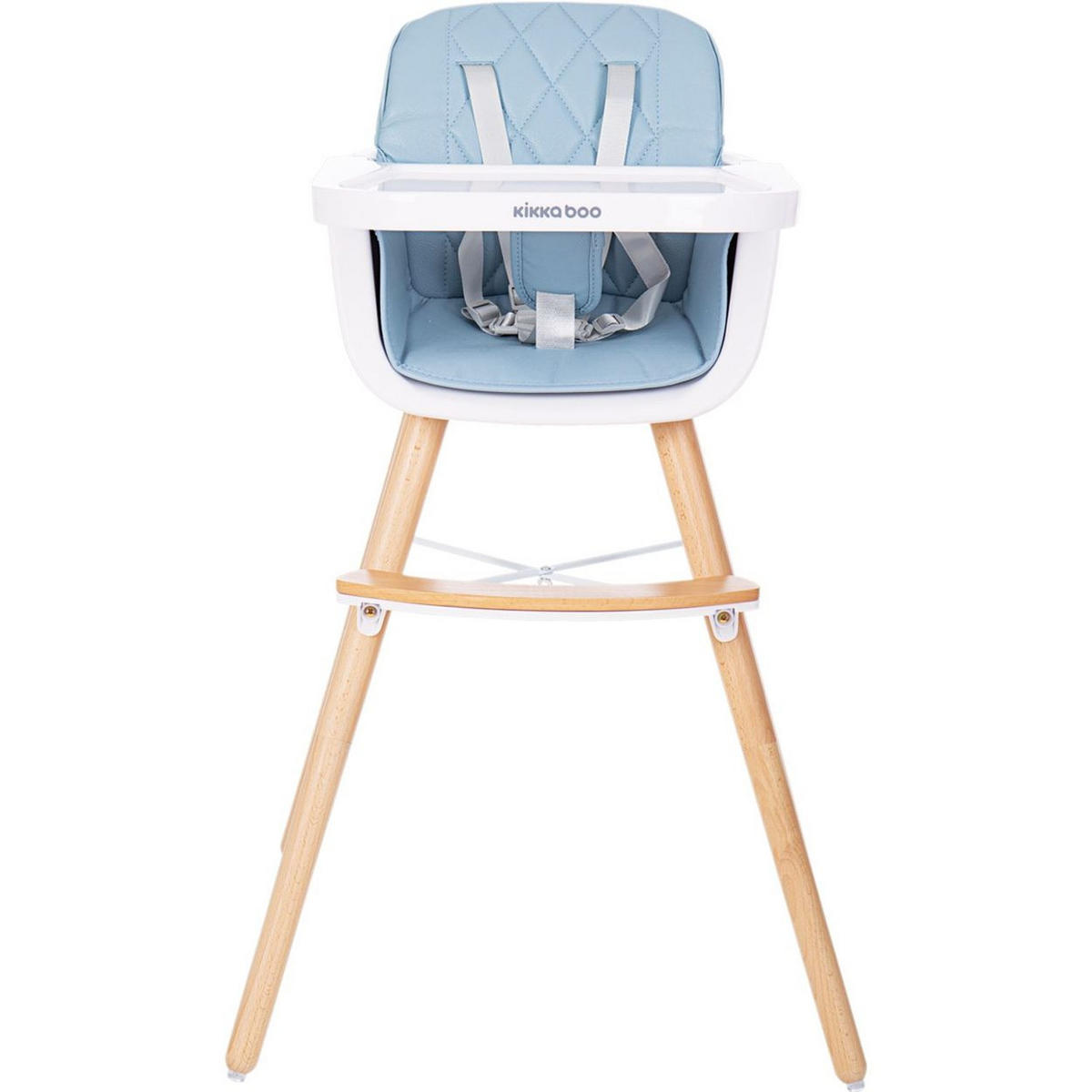 HOCHSTUHL 2 in1 Woody blau Kinderstuhl, Tisch verstellbar, Gurt - Blau, Kunststoff (55/83/55cm) - Kikka boo