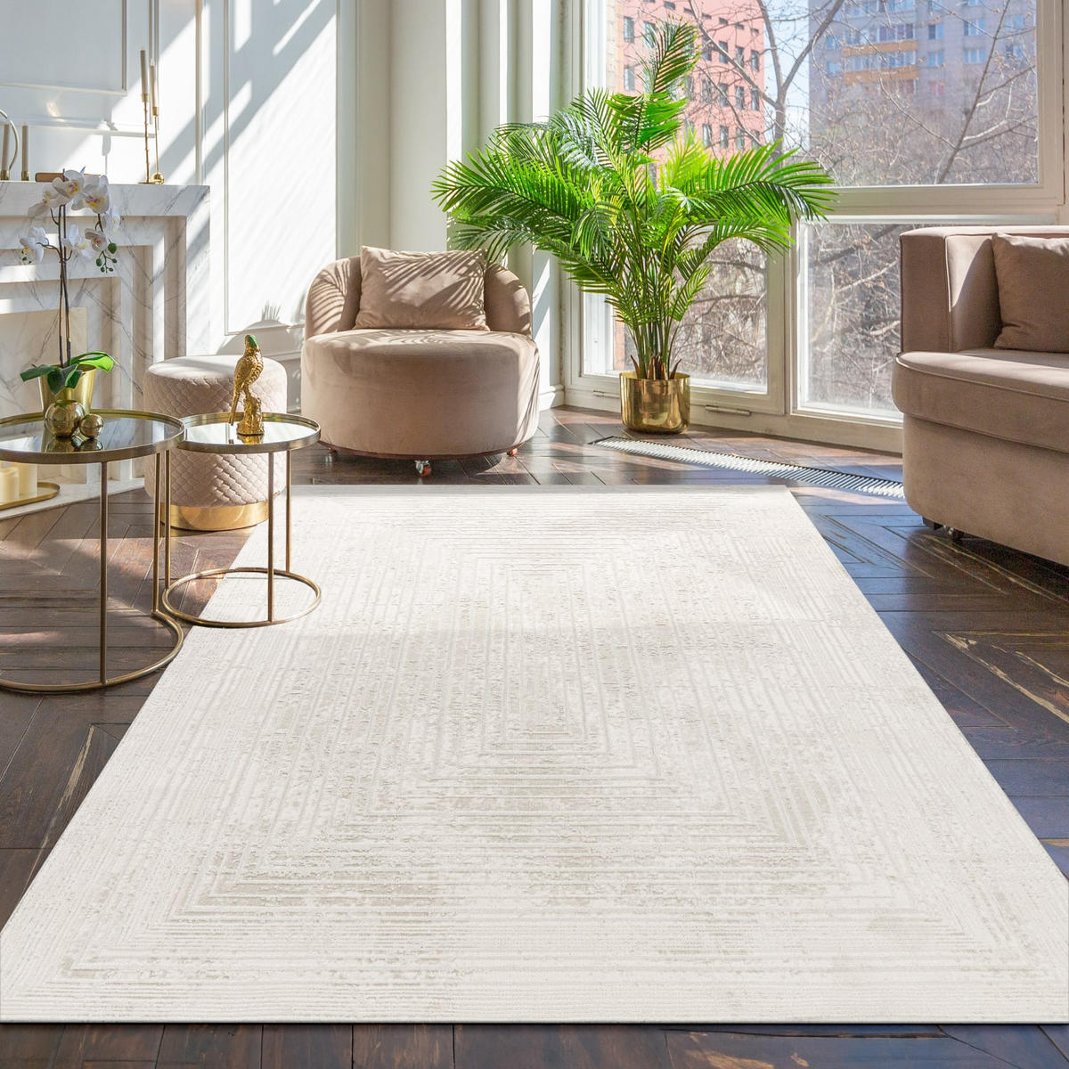 KURZFLORTEPPICH 120/170 cm Mykonos 873 - Creme, Kunststoff (120/170cm) - Paco Home