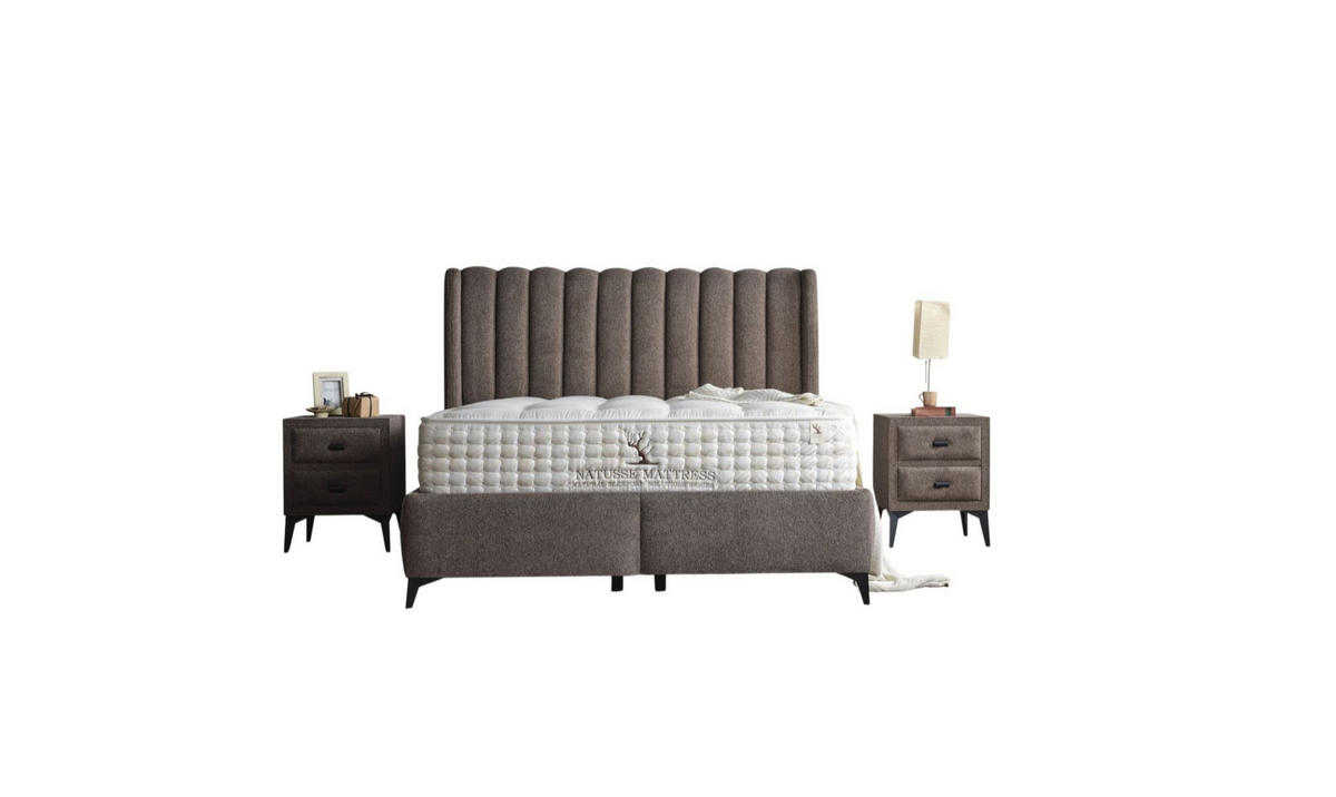 POLSTERBETT-SET Intense 180x200 Braun - Bett inkl. Matratze - Braun, Metall (180/200cm) - Villa Möbel
