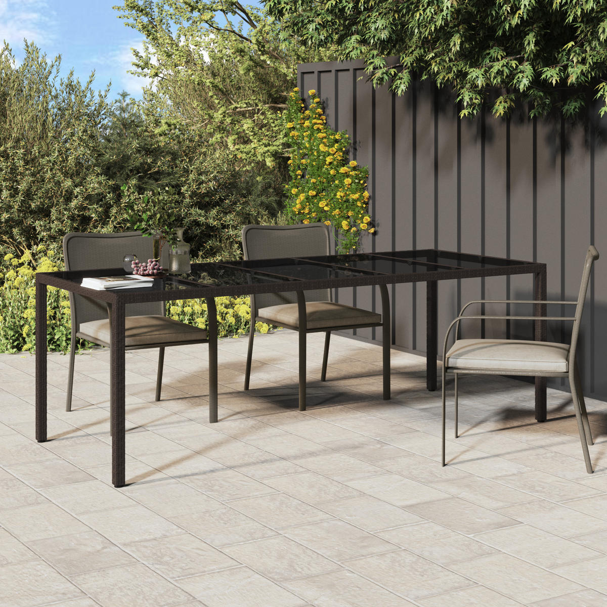 GARTENTISCH Berg 100/75/250 cm - Hellbraun, Naturmaterialien (100/250/75cm) - ZMH