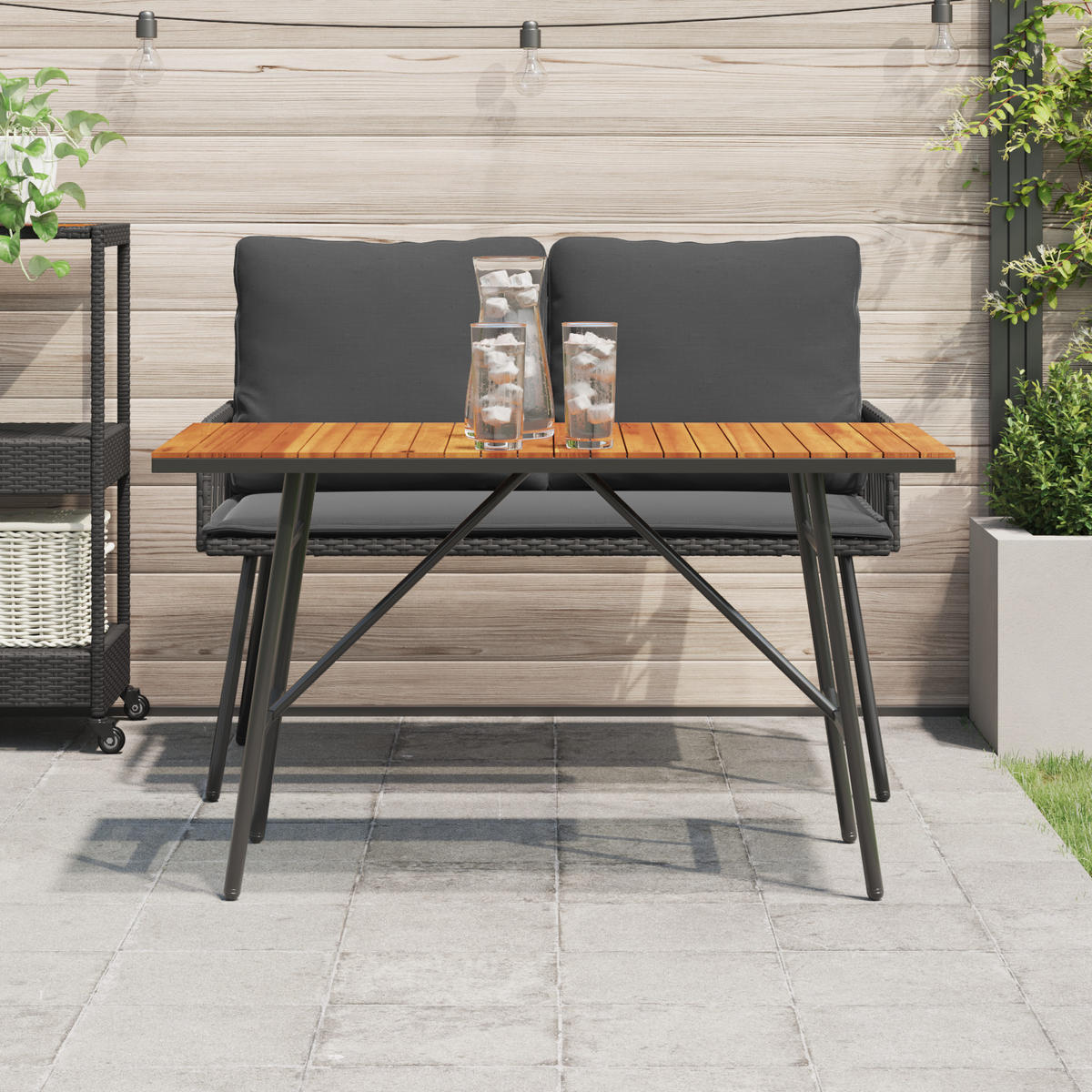 GARTENTISCH Tischbal 55/62/110 cm - Hellbraun, Naturmaterialien (110/55/62cm) - ZMH