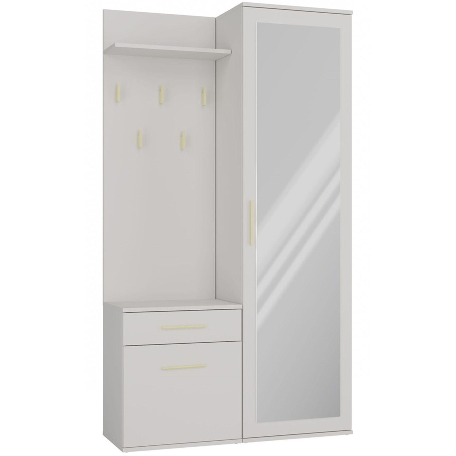 FLURMÖBEL-SET Duvio Greige - Taupe/Silberfarben, Holzwerkstoff/Kunststoff (100/35/180cm) - Selsey