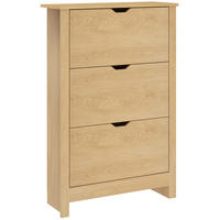 SCHUHABLAGE,3 Schubladen für 18 Paar 72x26x112cm,natur - Beige, Holz (72/112/26cm) - Vallsero
