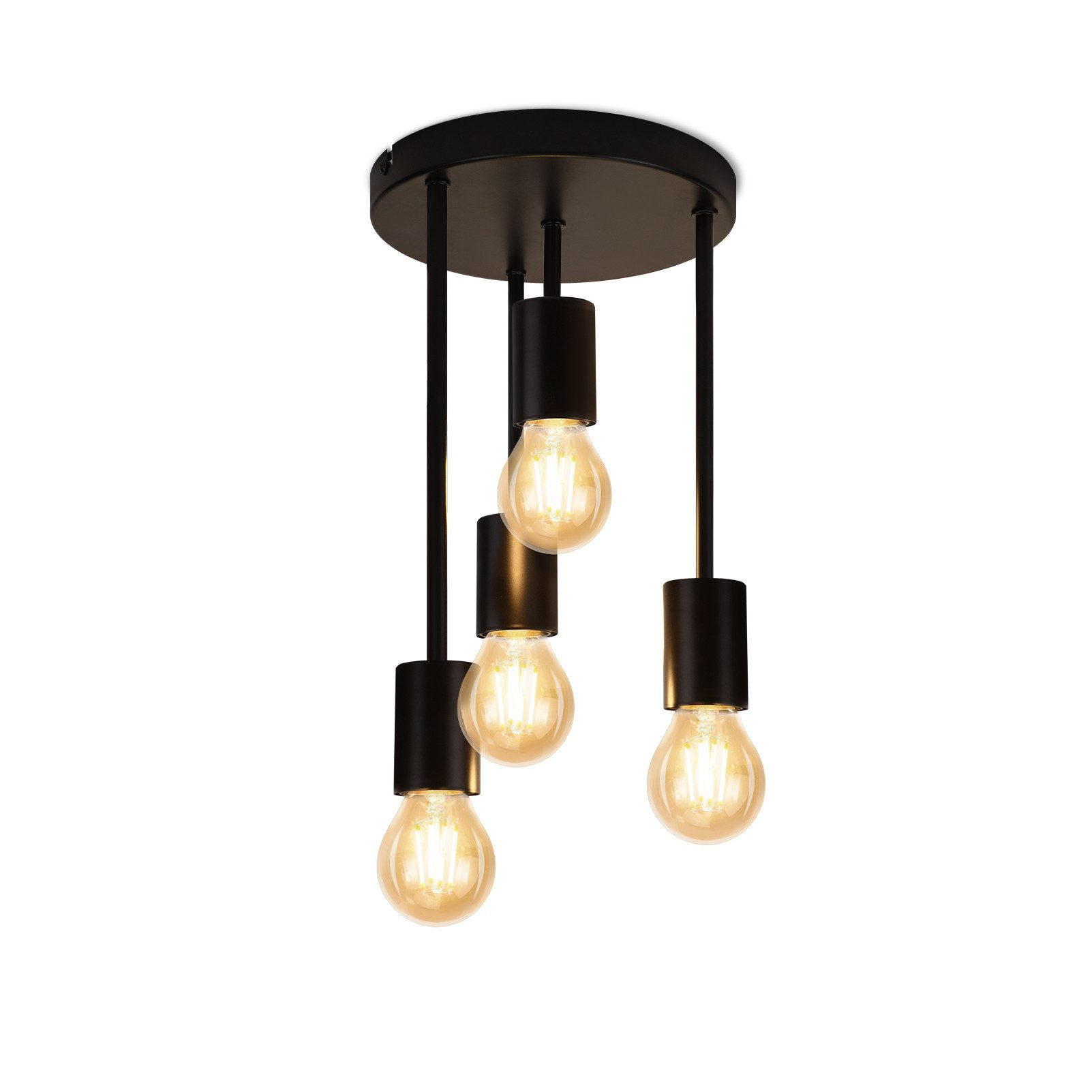 DECKENLEUCHTE Mosswood 20/20/34 cm - Schwarz, Metall (20/20/34cm) - ZMH