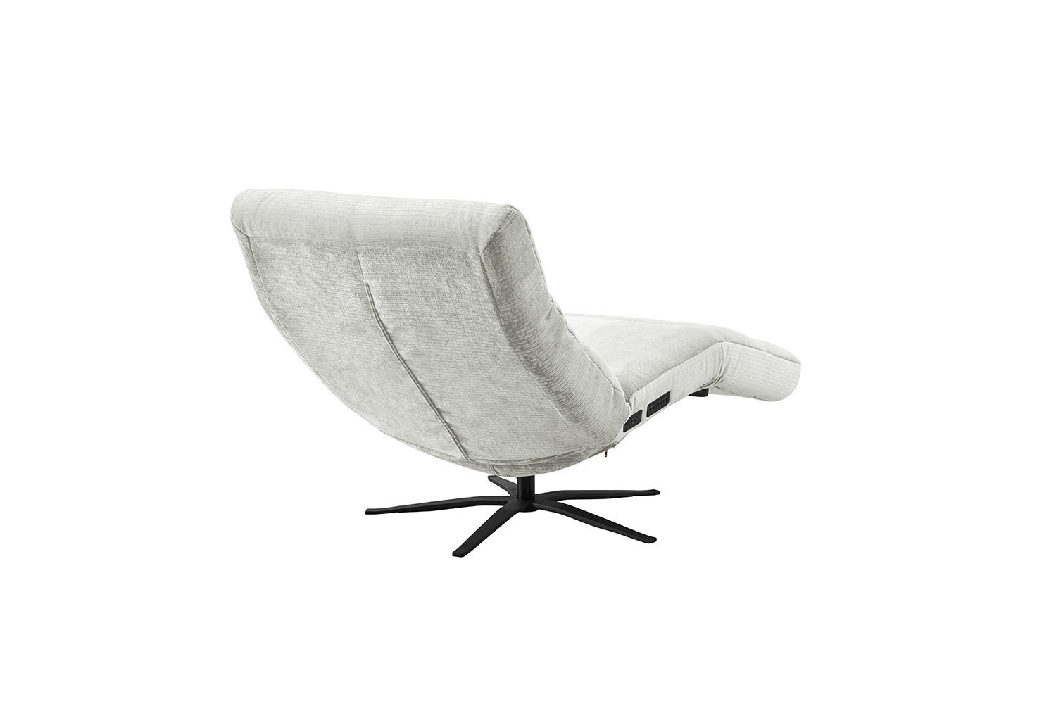 RELAXLIEGE ALINA Weiß Cord - Schwarz/Weiß, Textil/Metall (82/115/156cm) - KAWOLA