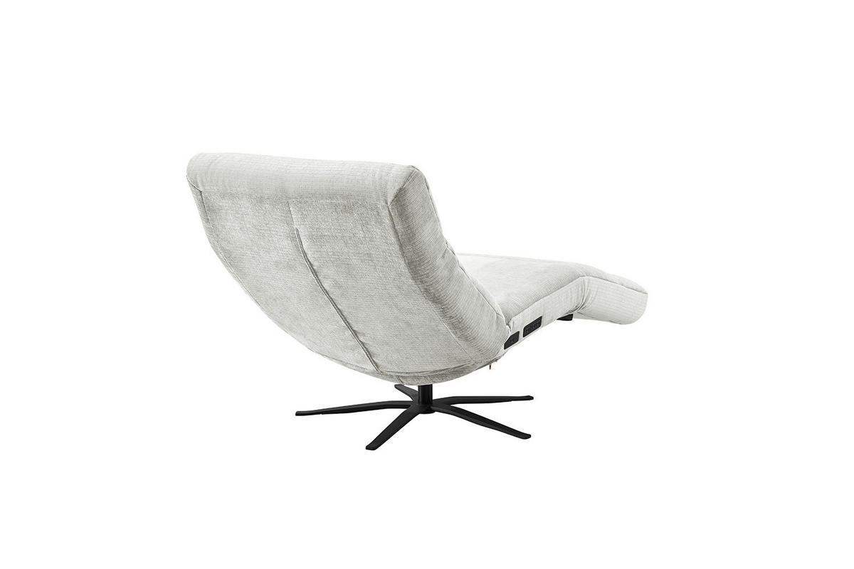 RELAXLIEGE ALINA Weiß Cord - Schwarz/Weiß, Textil/Metall (82/115/156cm) - KAWOLA