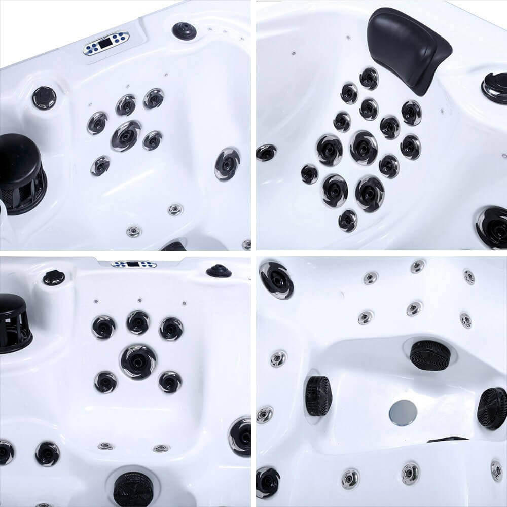 OUTDOOR WHIRLPOOL BEACH - Ausstattung: Pure - Anthrazit, Kunststoff (210/83/155cm) - Home Deluxe