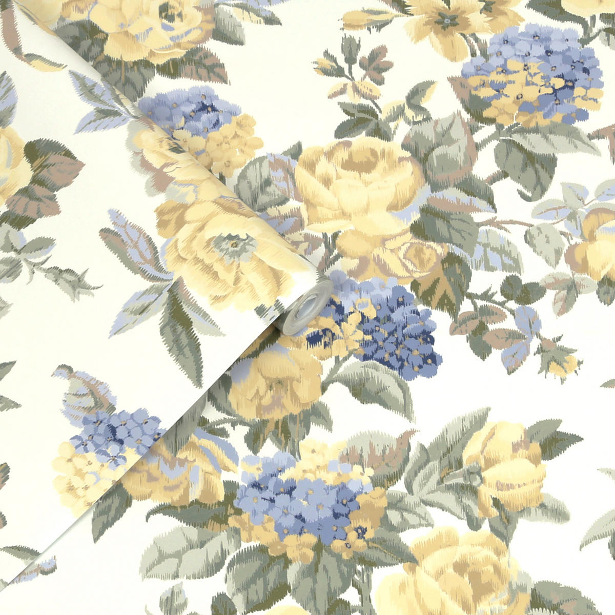 VLIESTAPETE Pembrey Pale Gold | Gold | Blumen | 10mx52cm - Goldfarben, Papier/Kunststoff (52/1000cm) - Graham & Brown