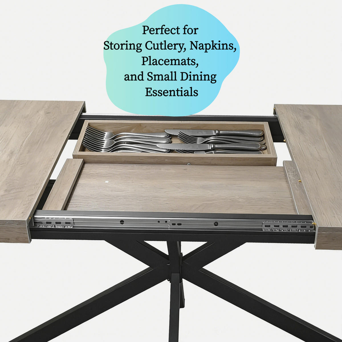 ESSTISCH 140-180/80/76 cm in Grau aus MDF mit Stauraum und Ausziehfunktion - Grau, Metall (80/160/76cm) - BEAOK