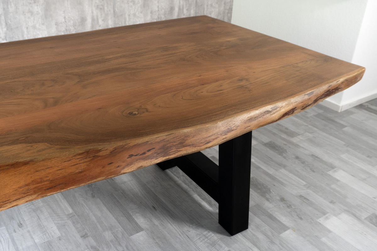 ESSTISCH CALI - Schwarz/Braun, Holz/Metall (100/300/77cm) - SAM