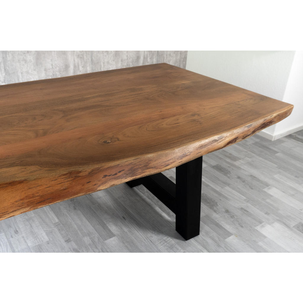 Thumbnail - SAM Esstisch, Braun, Holz, Echtholz,Akazie, Rechteckig,Quadratisch, A-Form, 300x77x100 cm, Esszimmer, Tische, Esstische