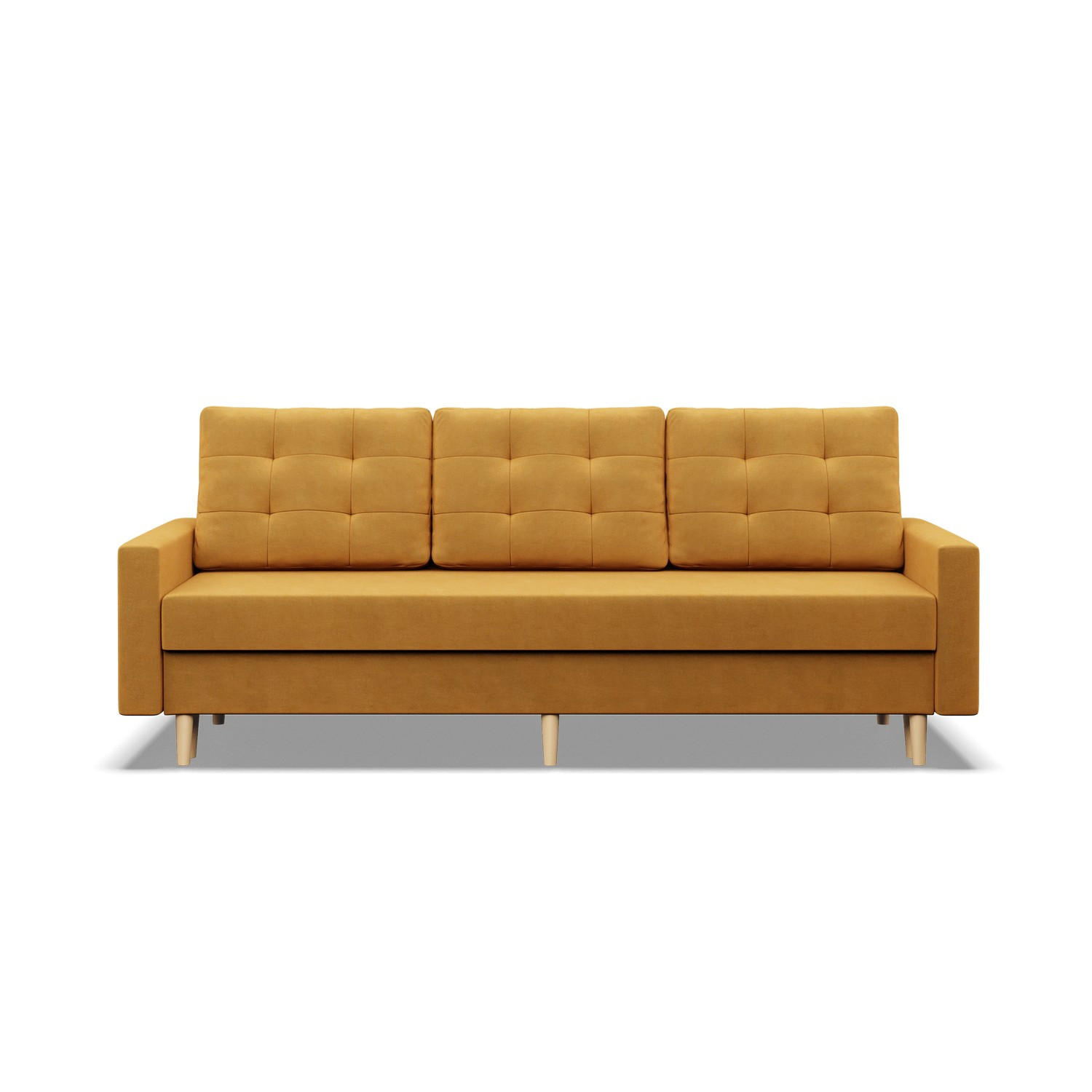 SOFA 3-SITZER MIT SCHLAFFUNKTION BLANK, Gelb - Gelb, Textil (212/88/92cm) - Mebligo