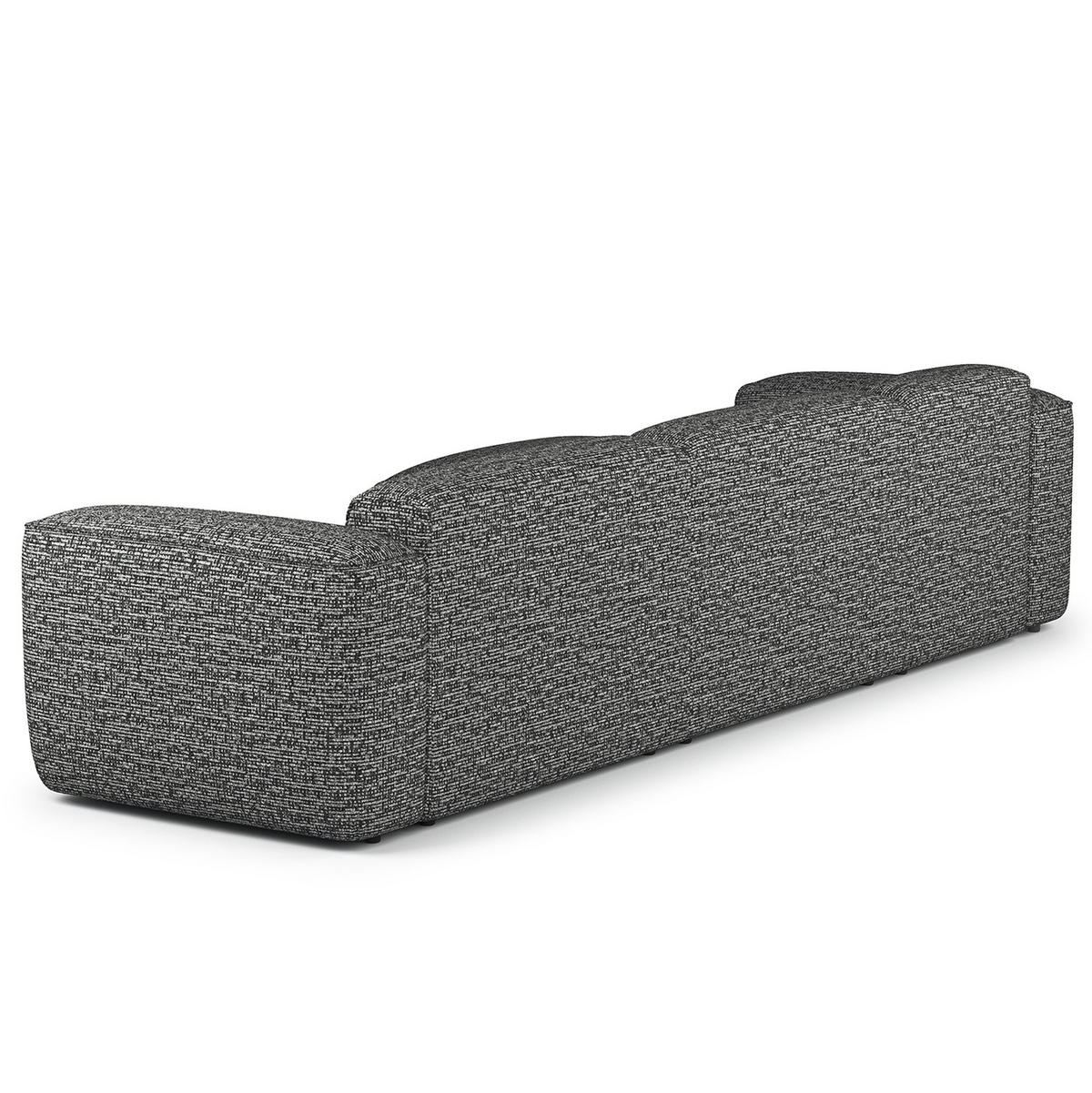 3-SITZER ECKSOFA mit Longchair - Schwarz/Grau, Kunststoff/Textil (317/173cm) - home24